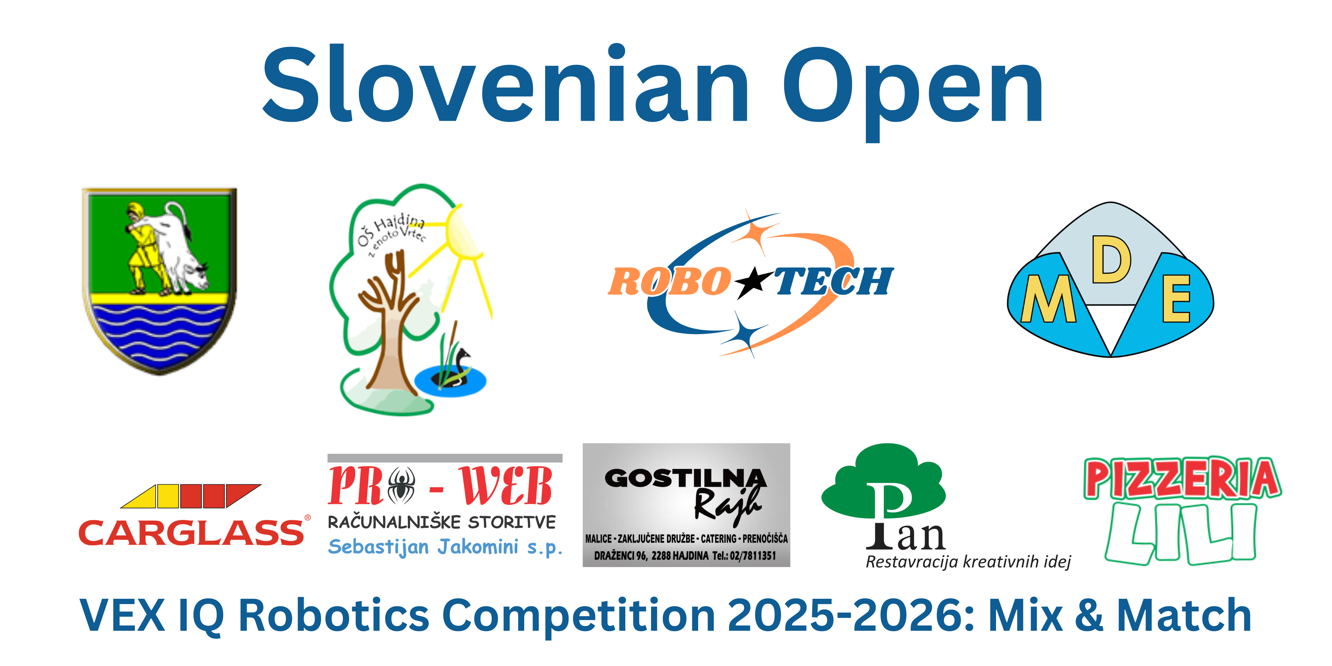 Sponzorji Slovenian Open VEX IQ 2026