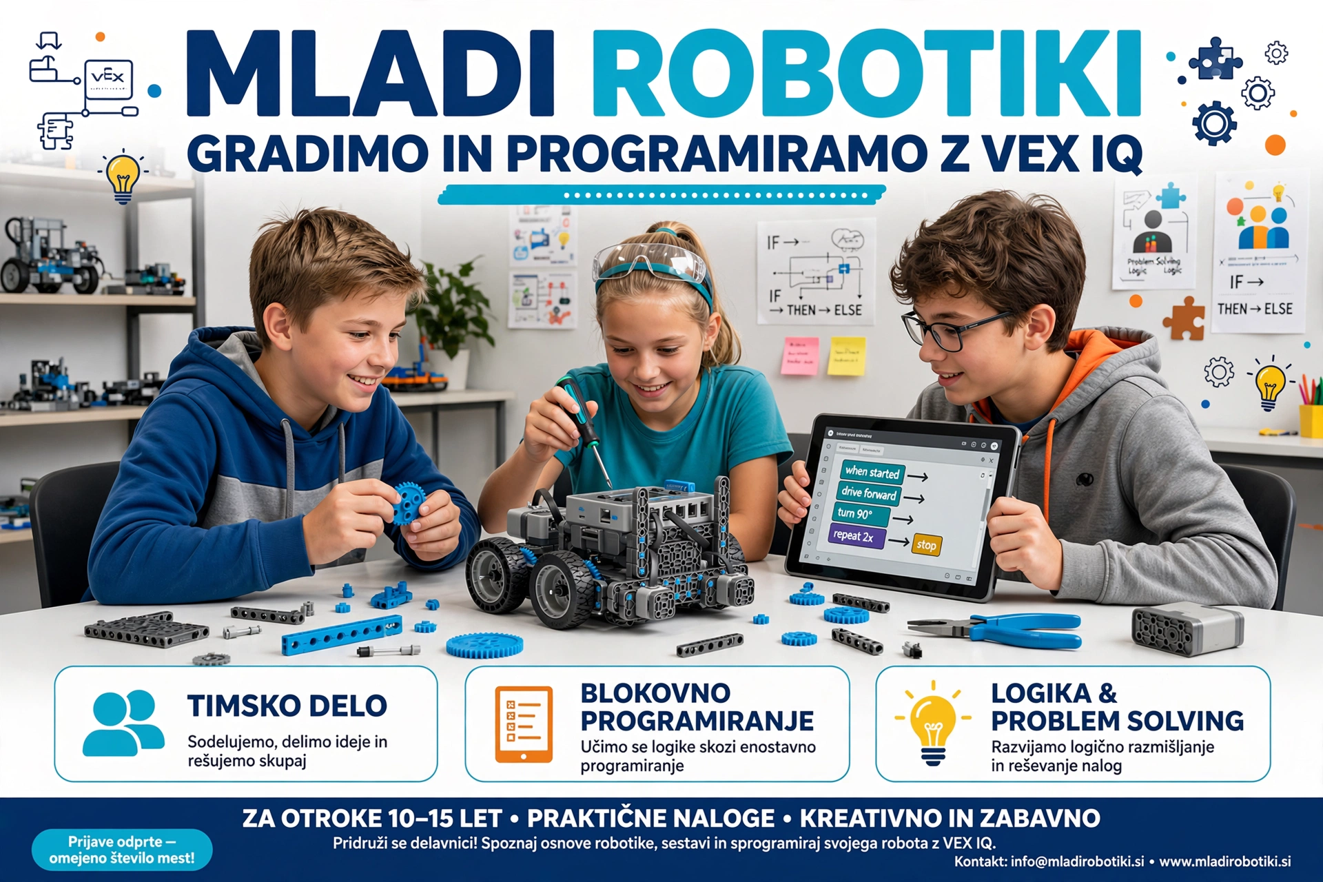 Mladi robotiki – gradimo in programiramo z VEX IQ