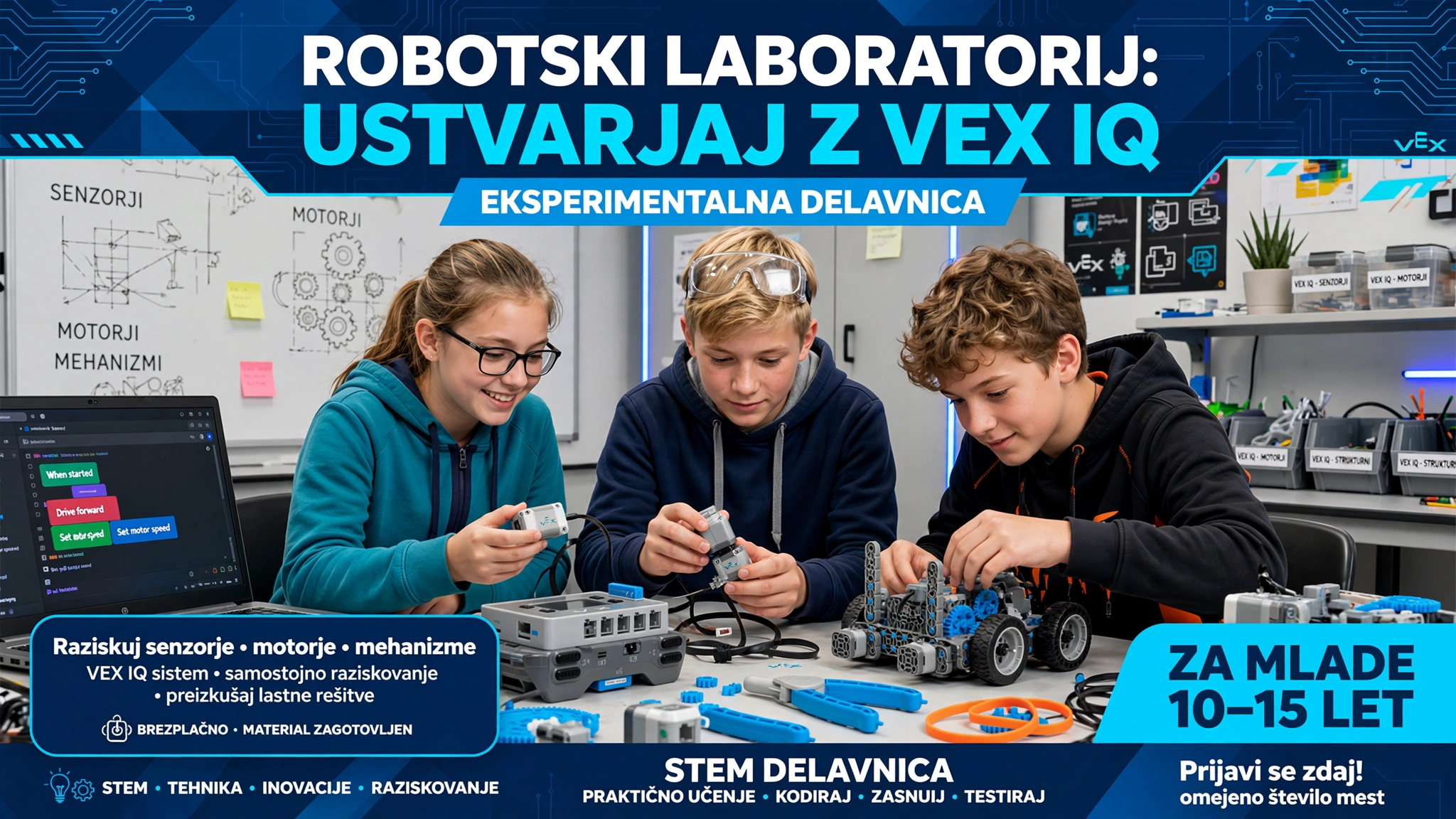 Robotski laboratorij: ustvarjaj z VEX IQ